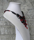 Black And Red Dangles Necklace Side View