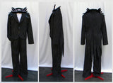 Black Pinstriped Riding Suit Outfit