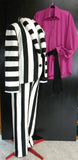 Bold Black And White Striped Costume Set Pieces