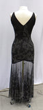 Black Glitter Print Stretch Mesh Dress And Shawl