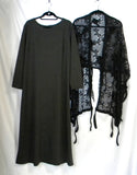 GrOld Witch Woman Dress With Shawl in Salamander Lace Set Pieces