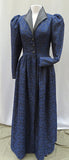 Midnight Black Blue Rose Victorian Long Jacket Front