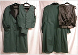Muted Green Men's Trench Coat Ensemble Set Pieces