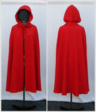 Red Cape With Hood Front And Back views