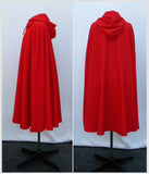 Red Hooded Cape Side And Back Views