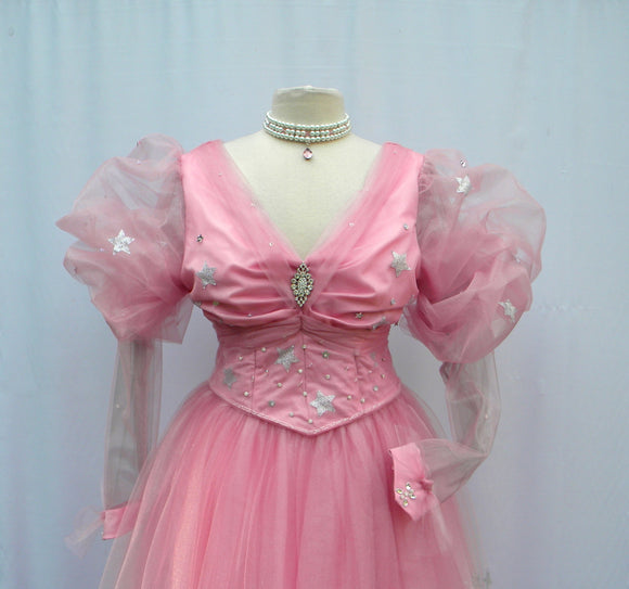 Rose Pink Beaded Fairy Princess Gown With Choker