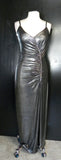Sleek Silver Crystal Beaded Asymmetrical Dress