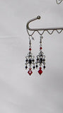 Earrings for Black Red and Silver Regency Queen Beaded Choker Set