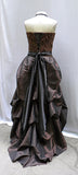 Beaded Bronze Masquerade Back Bustle Gown 