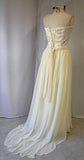 Masquerade Wedding Gown and Accessories Ivory and Gold Chiffon ,back full