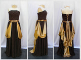 The Nutty Chocolate Brown And Gold Masquerade Gown
