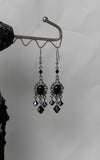 Earrings Included With Black And Pewter Chandelier Necklace