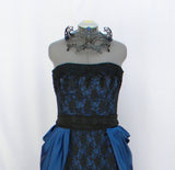 Black And Blueberry Masquerade Gown With Mask