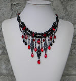 Black And Red Dangles Necklace