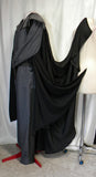 Black Flare Caped Space Villain Costume Side View