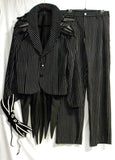 Black Pinstriped Riding Suit Outfit Set Pieces
