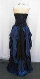 Blackened Midnight Blue Iris Masquerade Gown Back View