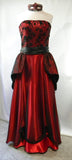 Strapless Black And Red Masquerade Gown With Mask 