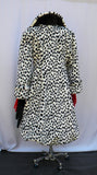  Women's Spotted Fur Coat With Shawl And Gloves Back View