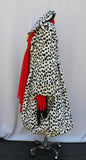 Women's Spotted Fur Coat With Shawl And Gloves Side View