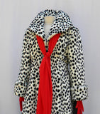 Spotted Fur Coat Shawl And Gloves Set