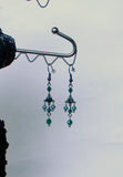 Earrings Included With Dainty Dangles In Gunmetal And Emerald Necklace