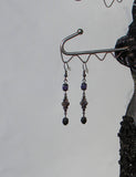 Earrings Included With Gracefully Gothic Black Matte And Purple Velvet Necklace