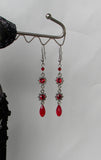 Earrings Included With Traditional Touch of Red Rhinestone Necklace