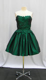 Beaded Ivy Appliques Dress In Emerald Green