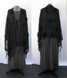 GrOld Witch Woman Dress With Shawl in Stripe Print Stretch Lace