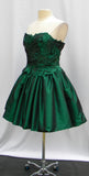 Emerald Green Beaded Ivy Appliques Dress 
