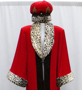 King Robe And Crown Set In Red And Brown