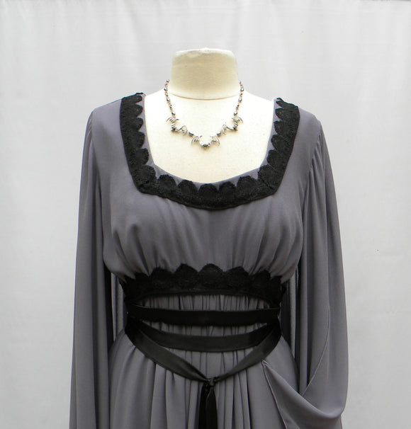 Lily Munster Dreary Dusty Lavender Dresses With Necklace