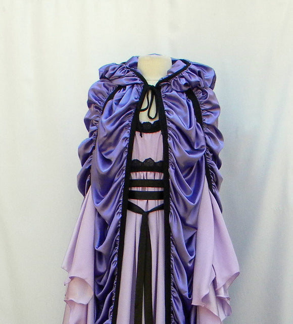 Lily Munster Dress With Cape In Purples