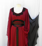 Lily Munster Inspired Gothic Red And Black Dress