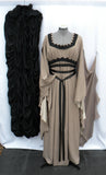 Lily Munster Taupe Dress With Black Cape Set Pieces