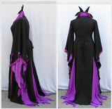 Purple And Black Villain Fairy Witch Dress In Matte Cosplay Dress In Matte Side And Back Views