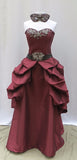 Merlot Sparkle Fancy Beaded Masquerade Gown With Mask