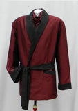 Mister Merlot Smoking Jacket With Ascot In Burgundy And Black