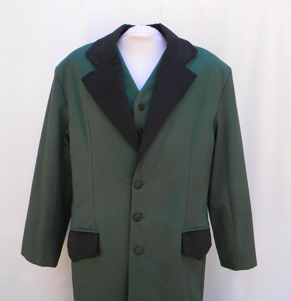 Muted Green Men's Trench Coat Ensemble