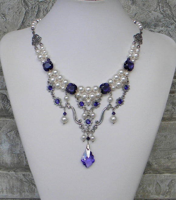 Pearl And Rhinestone Menagerie Purple And White – Erica's Creative ...