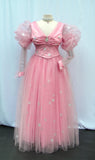 Rose Pink Beaded Fairy Princess Women's  Gown With Choker