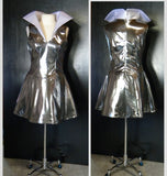 Silver space Lady Dress Front And Back Views