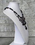 Sophisticated Black Shapes Fancy Necklace Side View