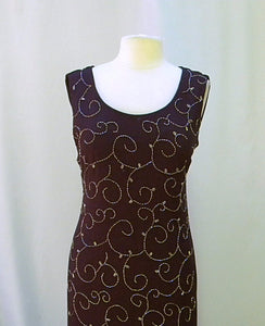 Amethyst bead embellished dress