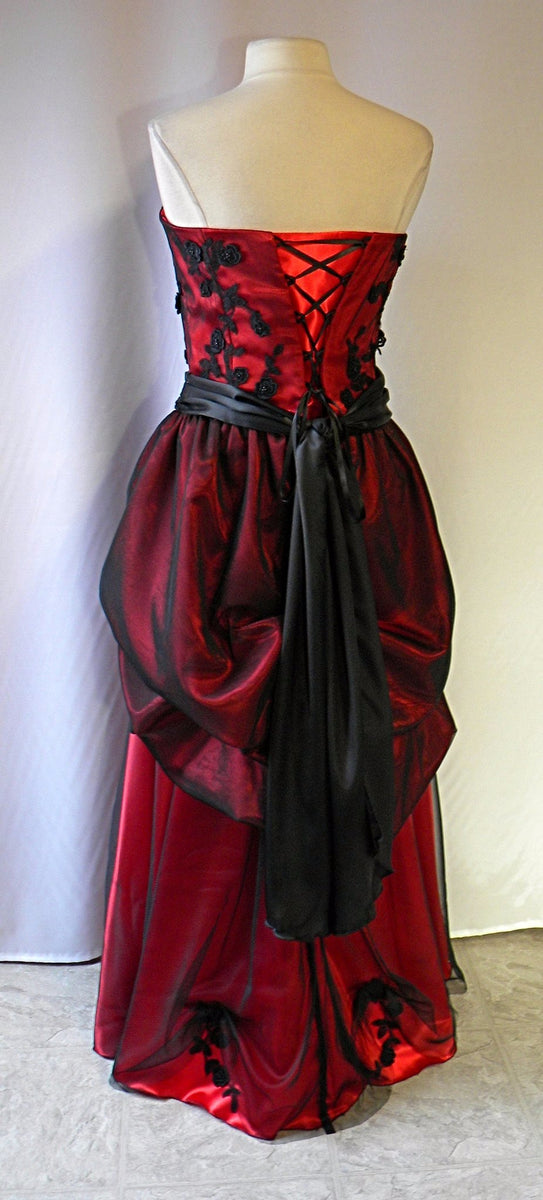 Strapless Beaded Blackened Red Masquerade – Erica's Creative Cavalcade