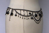 Chess Charms Black And Silver Chain Belt Back View
