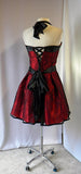 Creepy Spider Semi Formal  Dress Red with Black Spider Lace back view