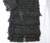 black dress fringes and beads