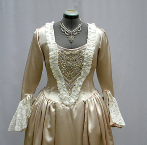 Fully Frilly Beaded Renaissance Gown With Necklace